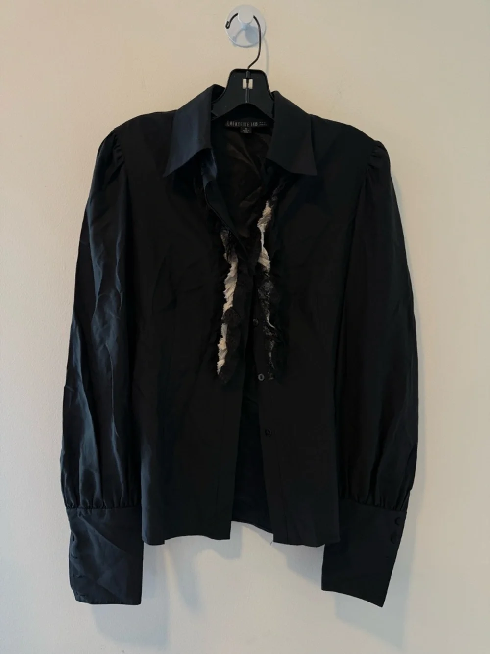 Lafayette 148 Black Long Sleeve Button up Size 4 #Lux-R - Picture 5 of 8